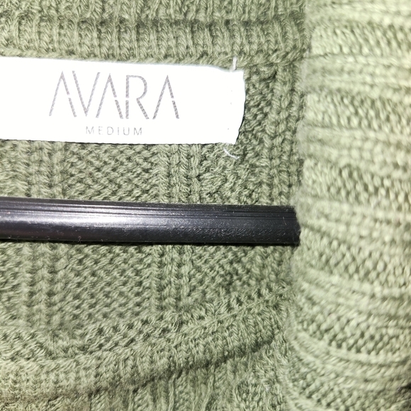 AVARA Olive Green Cable Knit Sweater - Picture 3 of 4